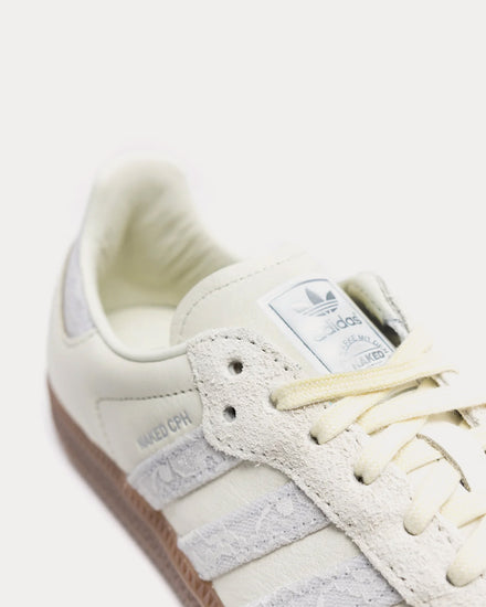 Adidas x Naked CPH Women's Samba OG White / Off White / Crystal White / Silver Metallic Low Top Sneakers Adidas x Naked CPH Women's Samba OG White / Off White / Crystal White / Silver Metallic Low Top Sneakers