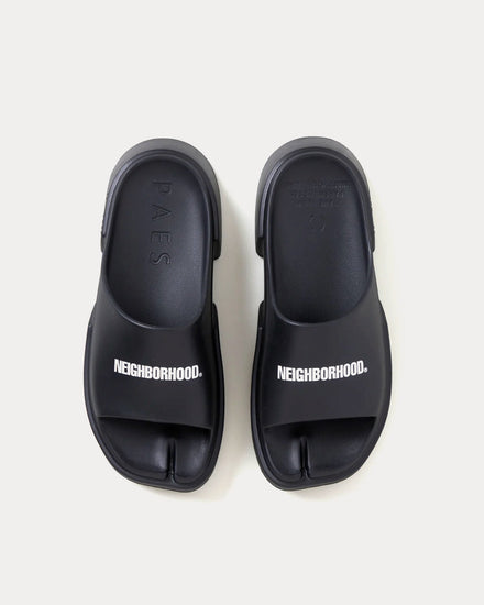 靴 NEIGHBORHOOD NH X PAES SLIDE 26cm Neighborhood x PAES Men's Recovery Black Slides