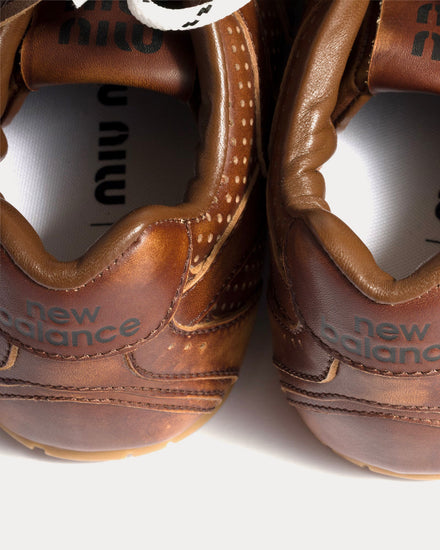 New Balance x Miu Miu 530 SL Deco Leather Sienna Low Top Sneakers - 5