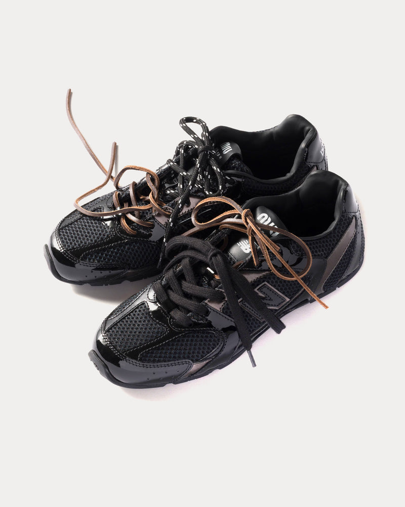 New Balance x Miu Miu 530 SL Patent Leather & Mesh Black / Anthracite Gray Low Top Sneakers - 2