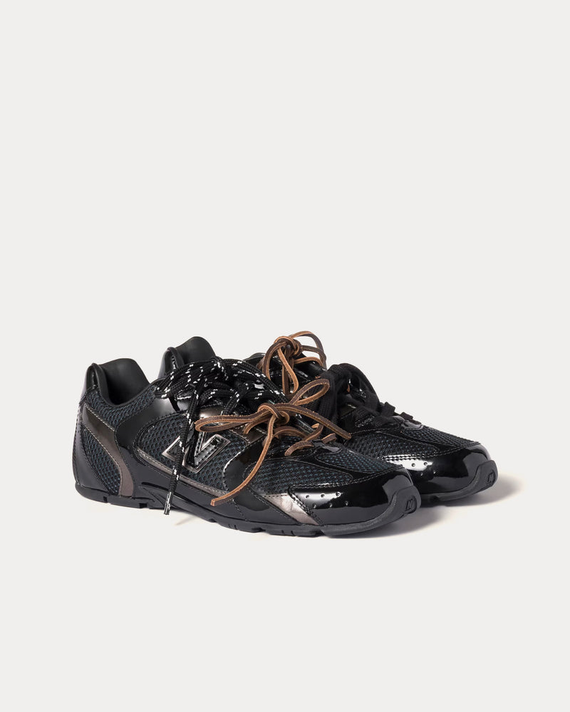 New Balance x Miu Miu 530 SL Patent Leather & Mesh Black / Anthracite Gray Low Top Sneakers - 3