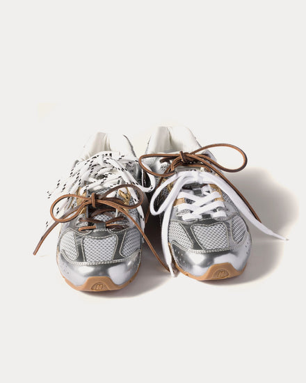 New Balance x Miu Miu 530 SL Metallic Leather & Mesh Silver / Platinum Low Top Sneakers - 2