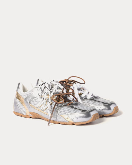 New Balance x Miu Miu 530 SL Metallic Leather & Mesh Silver / Platinum Low Top Sneakers - 3