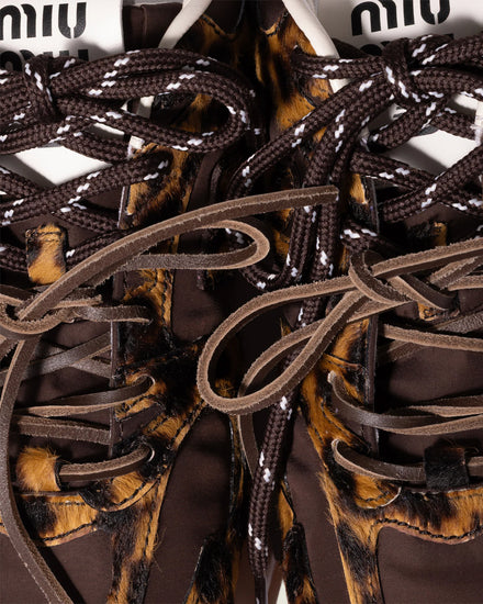 New Balance x Miu Miu 530 SL Printed Leather & Technical Fabric Honey / Brown Low Top Sneakers - 5