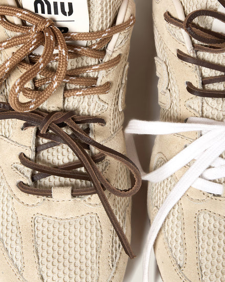 New Balance x Miu Miu 530 SL Suede & Mesh Butter Yellow Low Top Sneakers - 4