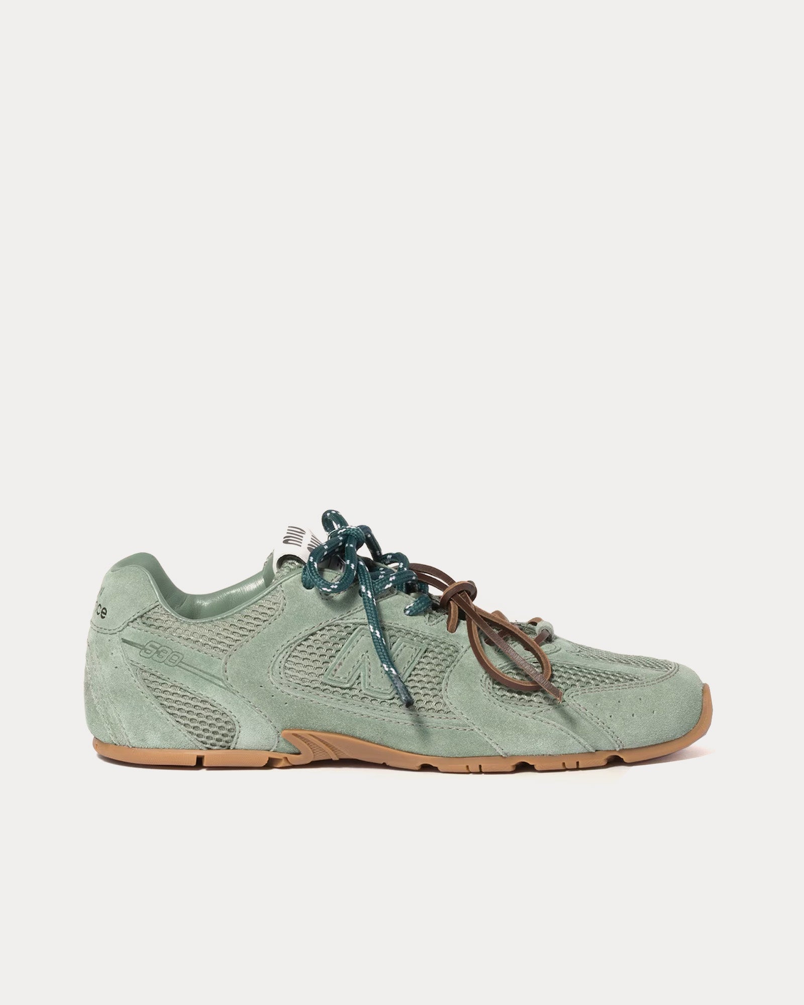 New Balance x Miu Miu Women's 530 SL Suede & Mesh Sage Green Low