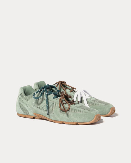 New Balance x Miu Miu 530 SL Suede & Mesh Sage Green Low Top Sneakers - 2