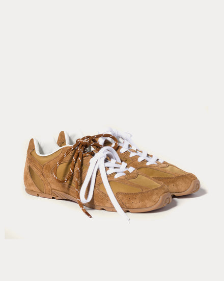 New Balance x Miu Miu 530 SL Technical Fabric & Suede Beige Low Top Sneakers - 3