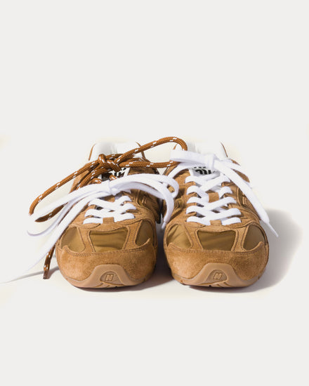 New Balance x Miu Miu 530 SL Technical Fabric & Suede Beige Low Top Sneakers - 2