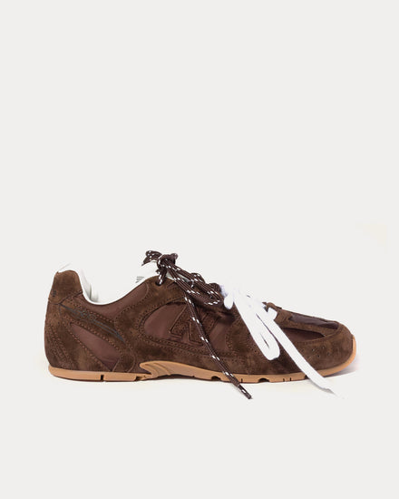 New Balance x Miu Miu 530 SL Technical Fabric & Suede Cocoa Brown Low Top Sneakers - 1