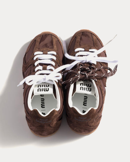 New Balance x Miu Miu 530 SL Technical Fabric & Suede Cocoa Brown Low Top Sneakers - 2
