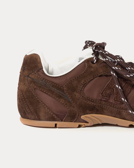 New Balance x Miu Miu 530 SL Technical Fabric & Suede Cocoa Brown Low Top Sneakers - 4