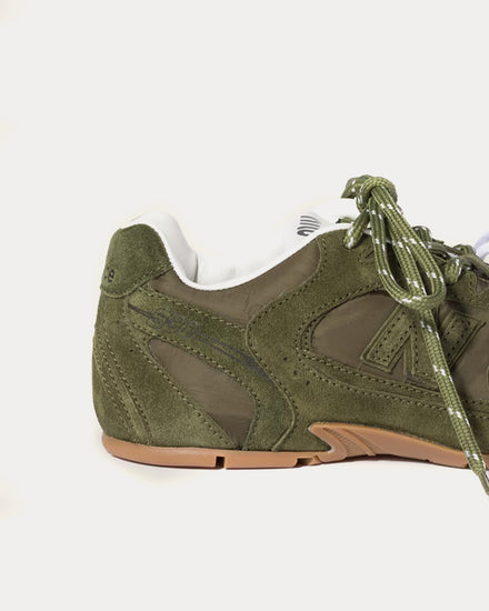 New Balance x Miu Miu 530 SL Technical Fabric & Suede Forest Green Low Top Sneakers - 4