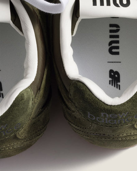 New Balance x Miu Miu 530 SL Technical Fabric & Suede Forest Green Low Top Sneakers - 5