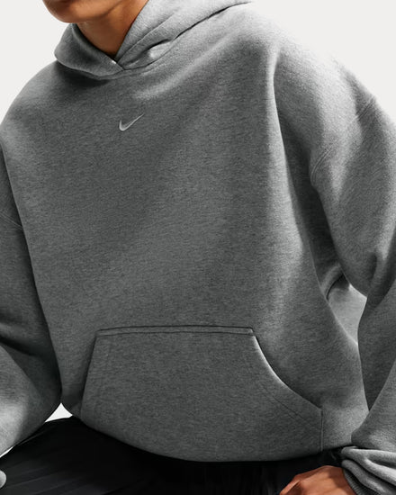 Nike Studio Fleece Dark Grey Heather / Sail Oversized Pullover Hoodie - 5