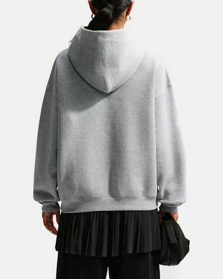 Nike Studio Fleece Dark Grey Heather / Sail Oversized Pullover Hoodie - 3