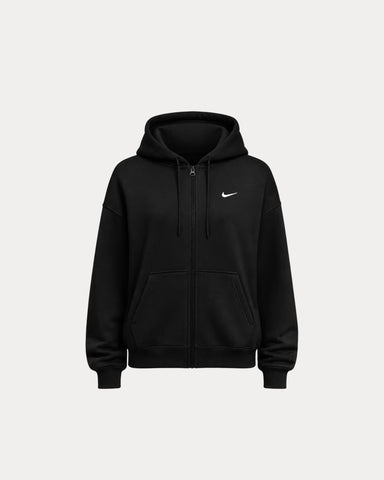 Nike Studio Fleece Total Black / Sail Full-Zip Hoodie