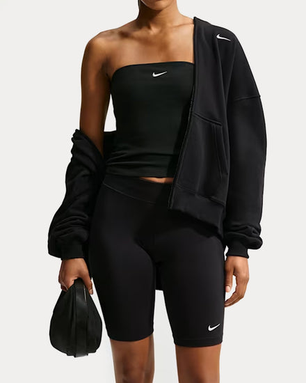 Nike Studio Fleece Total Black / Sail Full-Zip Hoodie - 2