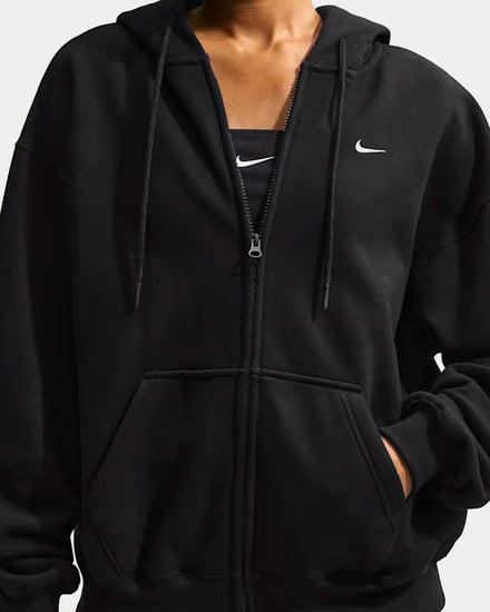 Nike Studio Fleece Total Black / Sail Full-Zip Hoodie - 3