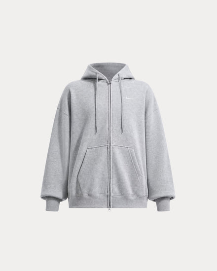 Nike Studio Fleece Dark Grey Heather / Sail Full-Zip Hoodie - 1