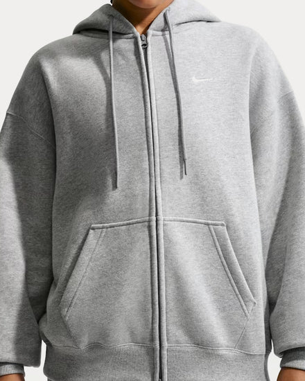 Nike Studio Fleece Dark Grey Heather / Sail Full-Zip Hoodie - 5