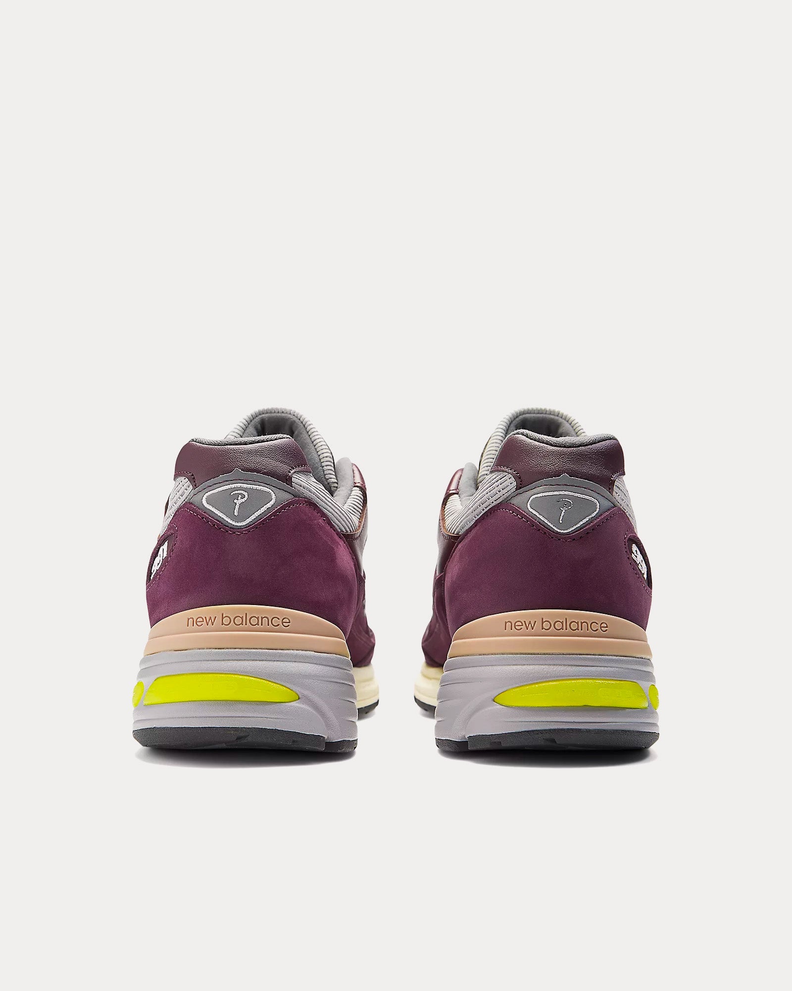 New Balance x Patta - MADE in UK 991v2 Pickled Beet / Safety Yellow / Winetasting Low Top Sneakers