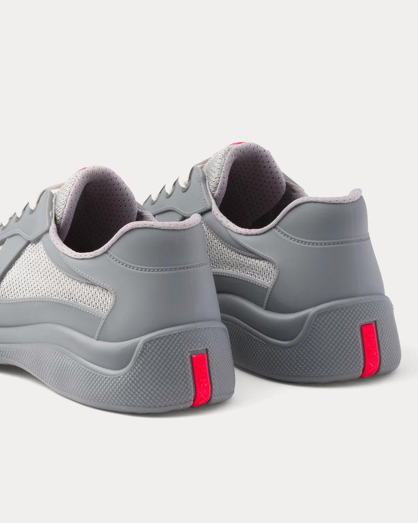 Prada America's Cup Soft Rubber & Bike Fabric Steel Grey Low Top