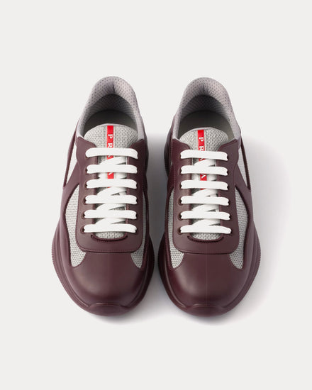 Prada America's Cup Soft Rubber & Bike Fabric Amaranth Red / Maize Yellow Low Top Sneakers - 2