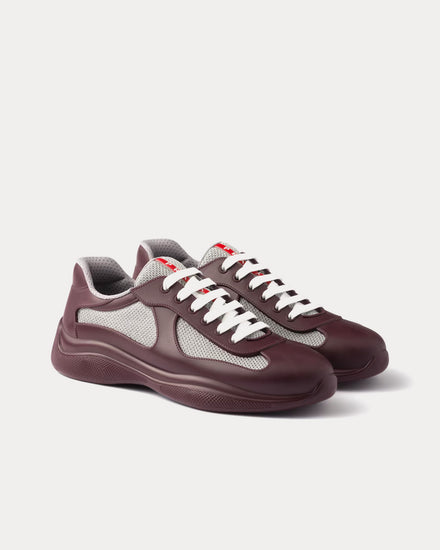 Prada America's Cup Soft Rubber & Bike Fabric Amaranth Red / Maize Yellow Low Top Sneakers - 3