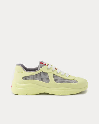 Prada America's Cup Soft Rubber & Bike Fabric Pistachio Green Low Top Sneakers
