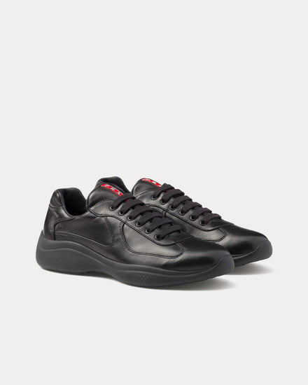 Prada America’s Cup Nappa Leather Black Low Top Sneakers - 3
