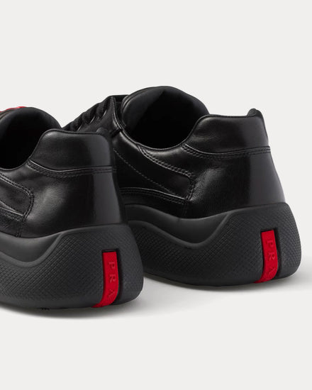 Prada America’s Cup Nappa Leather Black Low Top Sneakers - 4