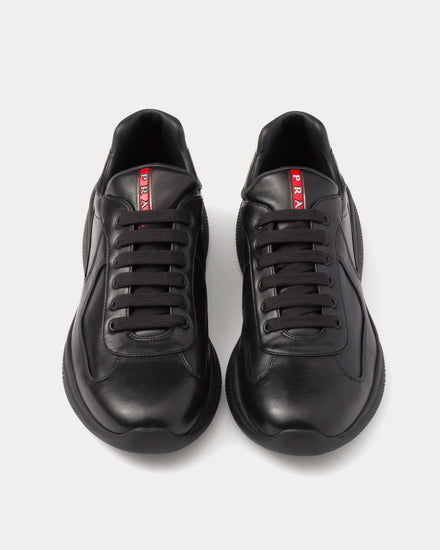 Prada America’s Cup Nappa Leather Black Low Top Sneakers - 2