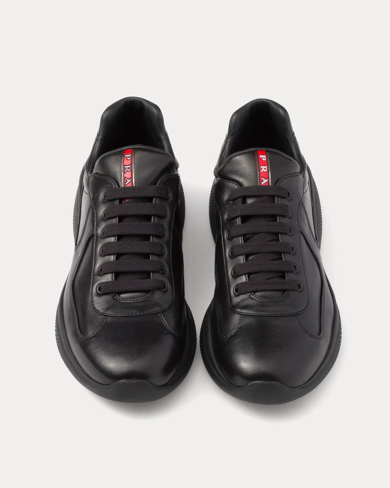 Prada America’s Cup Nappa Leather Black Low Top Sneakers - 2