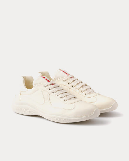 Prada America’s Cup Nappa Leather Ivory Low Top Sneakers - 3