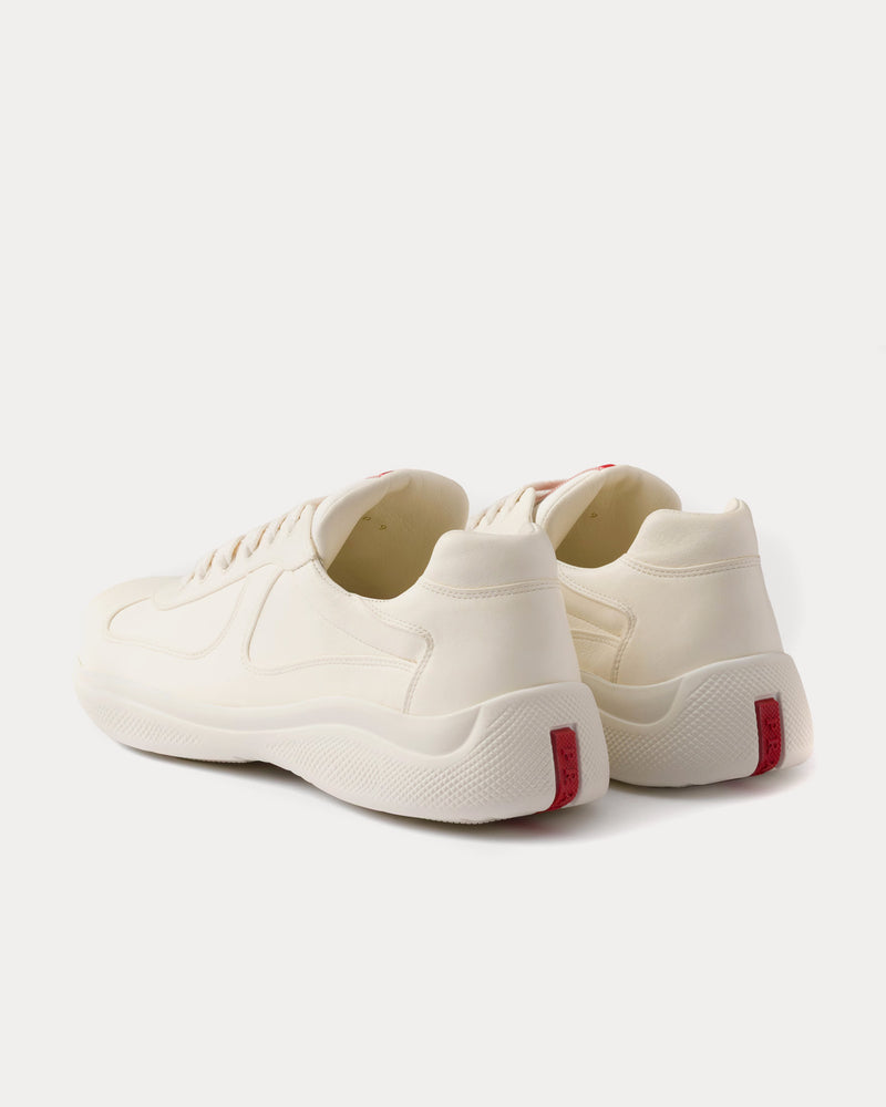 Prada America’s Cup Nappa Leather Ivory Low Top Sneakers - 4