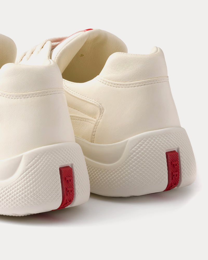 Prada America’s Cup Nappa Leather Ivory Low Top Sneakers - 5
