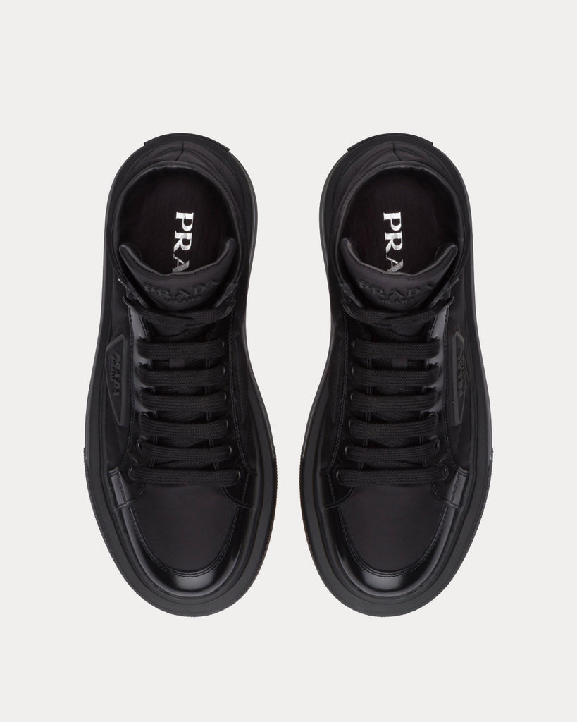 Men's luxury sneakers - Prada high top sneakers in gabardine and re-nylon