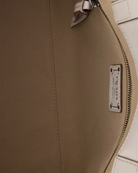 Prada Route Leather Chalk White Medium Tote Bag - 5