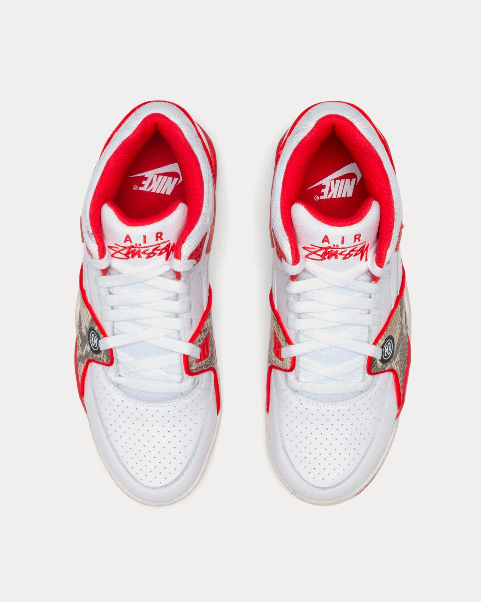 Nike x Stussy - Air Flight '89 Low White / Habanero Red / Sail Low Top Sneakers