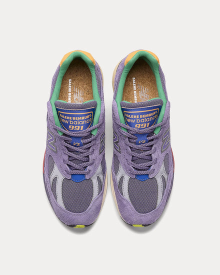 New Balance x Salehe Bembury MADE in UK 991v2 Purple Heart / Mulled Grape / Nautical Blue Low Top Sneakers - 2