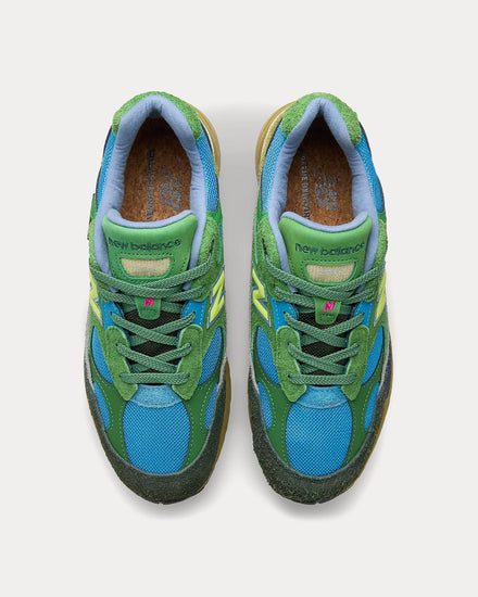 New Balance x Salehe Bembury 992 Green / Sky Blue Low Top Sneakers - 2
