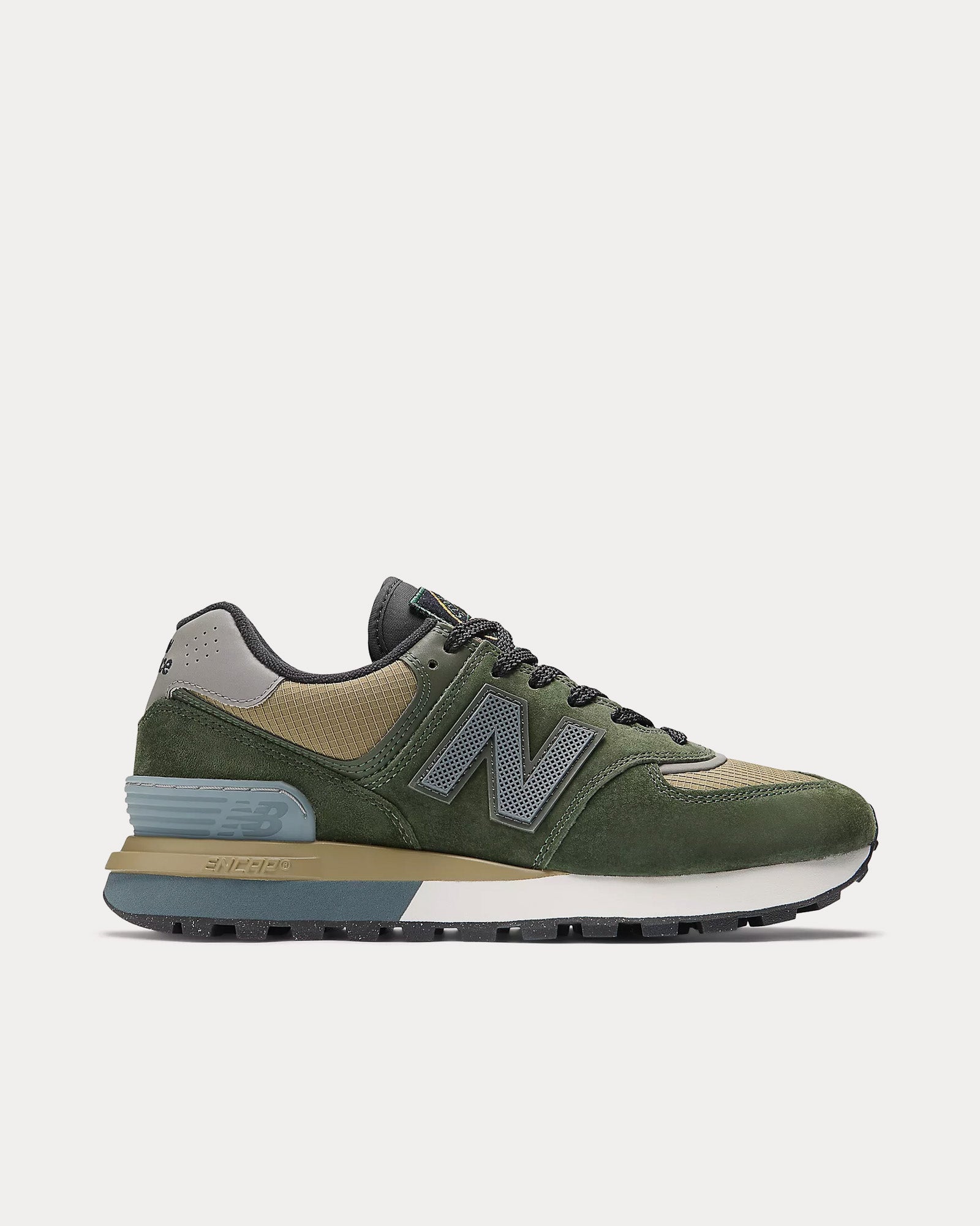 New Balance x Stone Island Men's 574 Legacy Dark Green / Brown Low