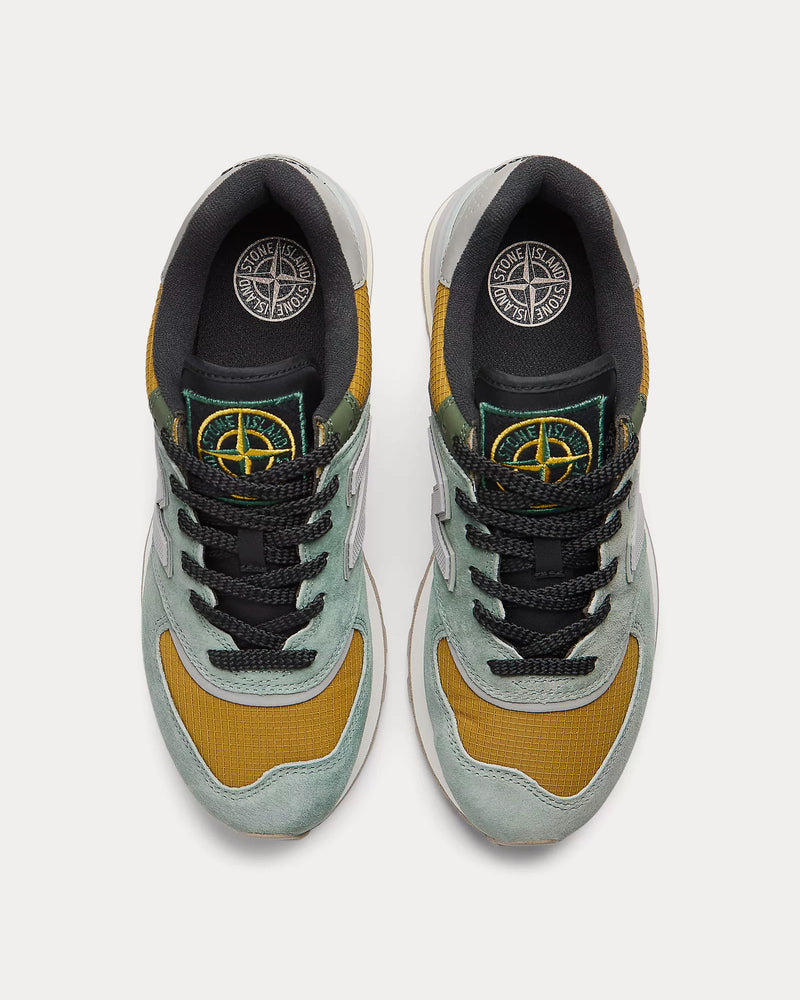 New Balance x Stone Island 574 Legacy Light Green / Mustard Gold Low Top Sneakers - 2