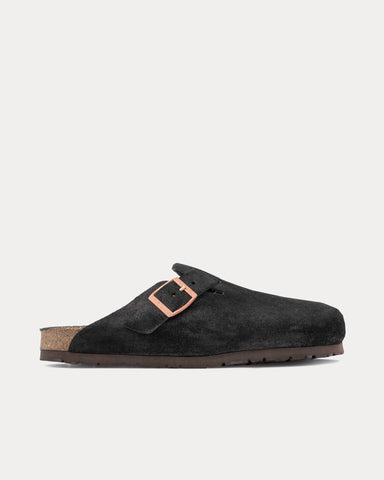 The Real McCoy's Foot-Support Leather Black Clogs