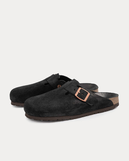 The Real McCoy's Foot-Support Leather Black Clogs - 2