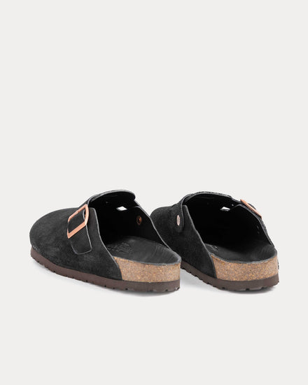 The Real McCoy's Foot-Support Leather Black Clogs - 4