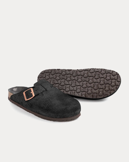 The Real McCoy's Foot-Support Leather Black Clogs - 3