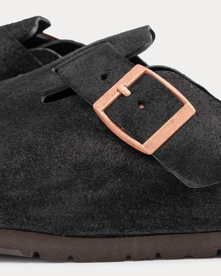The Real McCoy's Foot-Support Leather Black Clogs - 5