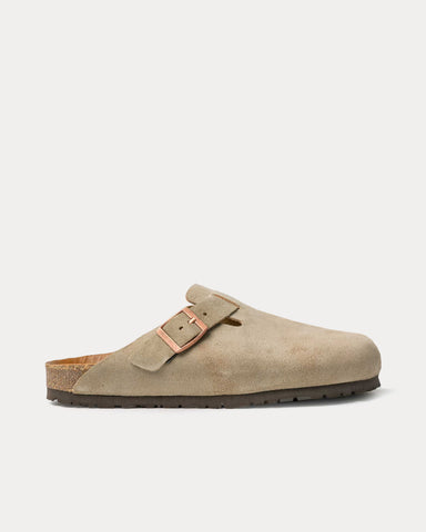 The Real McCoy's Foot-Support Leather Taupe Clogs